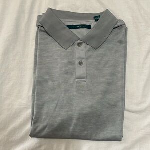 Large Men’s Dry-Fit Perry Ellis Silver Golf Polo